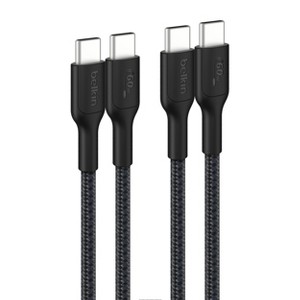 Belkin 3.3' 2pk USB-C to USB-C Cable - Black - 1 of 4