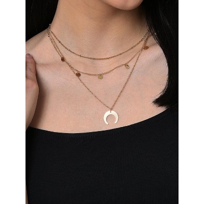 SOHI Women's Gold Everyday Multi-Layer Necklace
