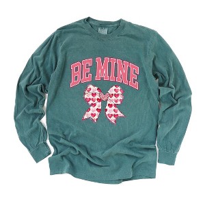 Simply Sage Market Women's Coquette Be Mine Long Sleeve Garment Dyed Tee - 1 of 4
