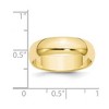 Black Bow Jewelry 2mm to 6mm 10K Yellow Gold Half Round Standard Fit Band - 3 of 4