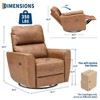 Power Recliner Chair Swivel Glider Upholstered Faux Leather Nursery Rocker Reclining Sofa Chair with Charging Port, Curved Armrests & Padded Backrest - 2 of 4