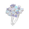 Ross-Simons Opal and 0.36 ct. t.w. Tanzanite Flower Ring in Sterling Silver - 3 of 4