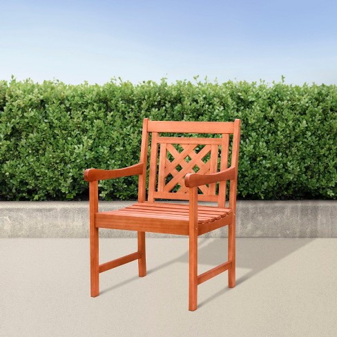 Solhome Siriana Reddish Brown Tropical Wood Patio Armchair - image 1 of 4