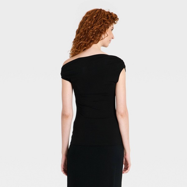 Top de Un Hombro con Fruncido de Jersey Moderno para Mujer - A New Day™ 2