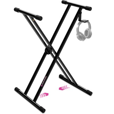 Liquid Stands Piano Keyboard Stand - X Style Adjustable & Portable Sturdy Music Stand - Fits 54-88 Key Electric Pianos - Double Braced Foldable Stand