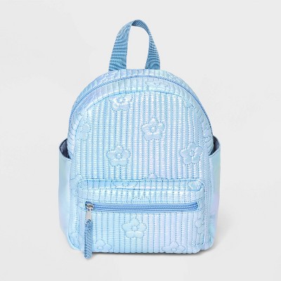 Girls Metallic Quilted Classic Backpack