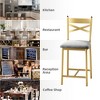 Bar Stools Set , Counter Height Kitchen Bar Chairs with PU Upholstered Seat, Metal Frame, X-Back Design and Footrest - 2 of 4