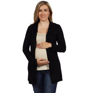 Maternity Open Front Lightweight Hooded Cardigan - 24seven Comfort Apparel™ - 1 of 3