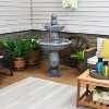 Sunnydaze 50"H Electric Fiberglass Reinforced Concrete 2-Tier French Garden Design Outdoor Water Fountain, Dusty Gray - image 2 of 4