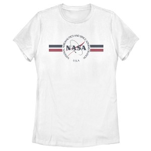 Women's NASA Red White And Blue Banner Logo T-Shirt - 1 of 4