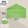 Sustainable Greetings 200 Pack Bulk #10 Green Envelopes with Gummed Seal, Business Size Invitations Letters, Greeting Cards, 4-1/8 x 9-1/2 in - 3 of 4
