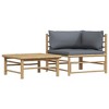 2 Piece Patio Lounge Set with  Cushions Bamboo vidaXL - 2 of 4