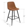 Bingo 26" Upholstered Counter Height Stool with Black Leg (Set of 2 and 4 ) , Midbar Stool for Kitchen Island, Indoor Furniture - Maison Boucle - 3 of 4
