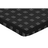 Sweet Jojo Designs Boy or Girl Gender Neutral Unisex Baby Fitted Mini Crib Sheet Boho Hatch Black and White - 2 of 4