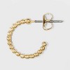 Gem and Ridged Hoop Earring Set 3pc - A New Day™ Gold: Nickel-Free Metal, Post Closure - 2 of 2