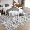 Modern Abstract Area Rugs, Washable Rug with Non Slip Rubber Backing, Soft Non Shedding Floor Covering Low Pile Foldable Printed Mat for Living Room - 2 of 4