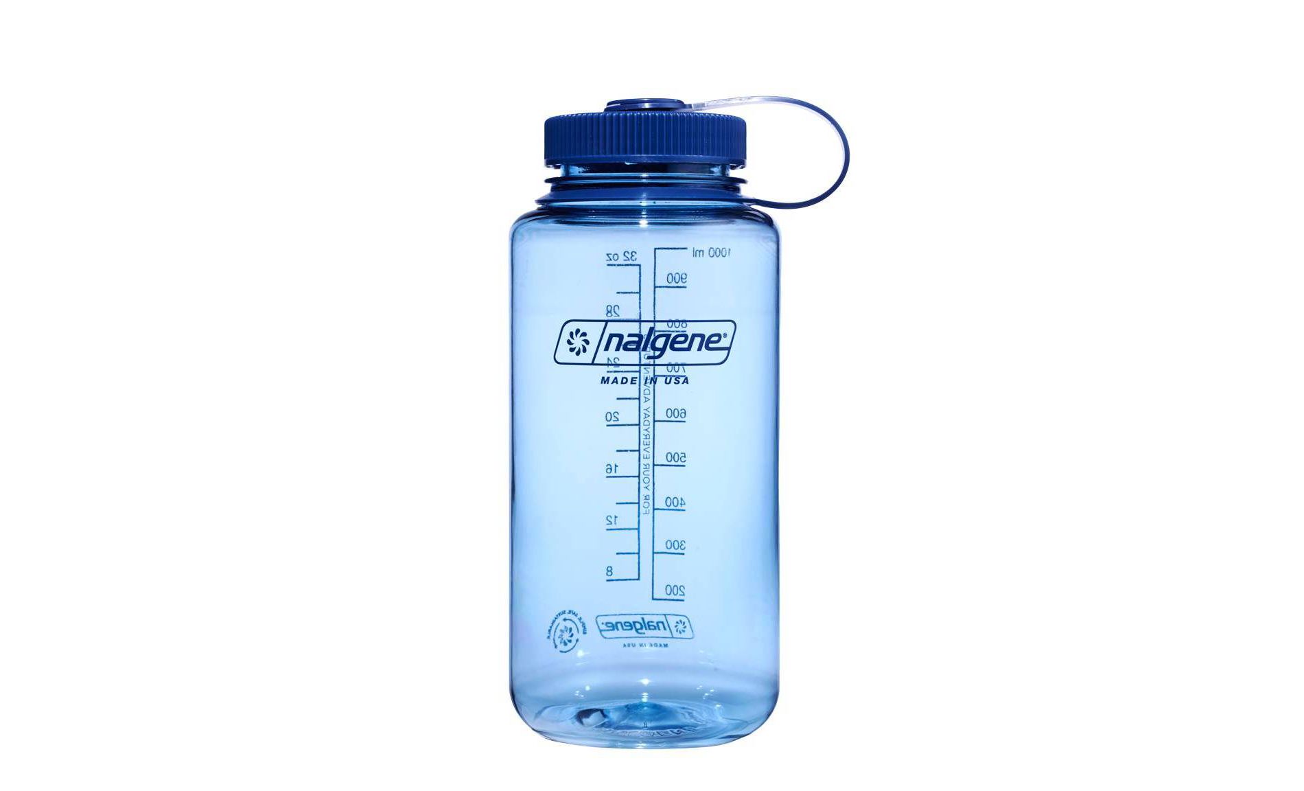 Nalgene 32 fl oz Plastic Wide Mouth Water Bottle - Baby Blue: Portable Drinkware, Recycled Content