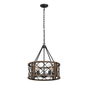 20 in. 5-Light Black Farmhouse Chandelier with Adjustable Chain for Dining Room, Kitchen Island, Bedroom, Entryway - 1 of 4