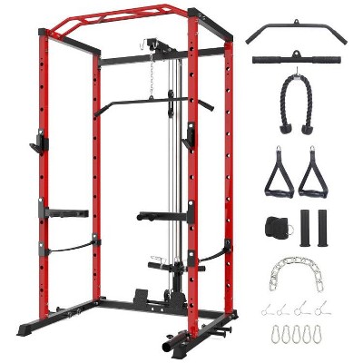 Power Cage with LAT Pulldown, Multi-Functional Power Rack