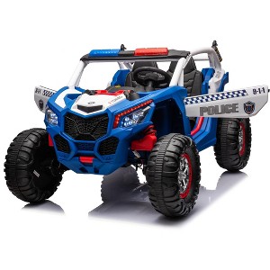 24V Kids 2-Seater Electric Ride-On UTV with Remote Control, 4WD, 4 Shock Absorbers,Leather Seats,MP3 Player & LED Lights - 1 of 4