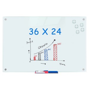 Maxtek Magnetic Glass Dry Erase Presentation Whiteboard for Classroom Home Office - 1 of 4