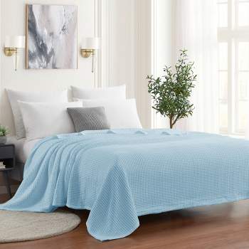 Great Bay Home Cotton Super Soft All-season Waffle Weave Knit Blanket (full  / Queen, Navy) : Target