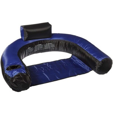 Inflatable Nylon Fabric Pool U-Seat Float Bundled w/ Inflatable Floating Lounger