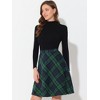 INSPIRE CHIC Women's Christmas Plaids Vintage Tartan Elastic Waist Knee Length A-Line Skirt - 2 of 4