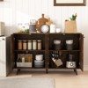 Tangkula Buffet Sideboard Mid Century Modern 4-Door Storage Cabinet with 5-Position Adjustable Shelves - 4 of 4