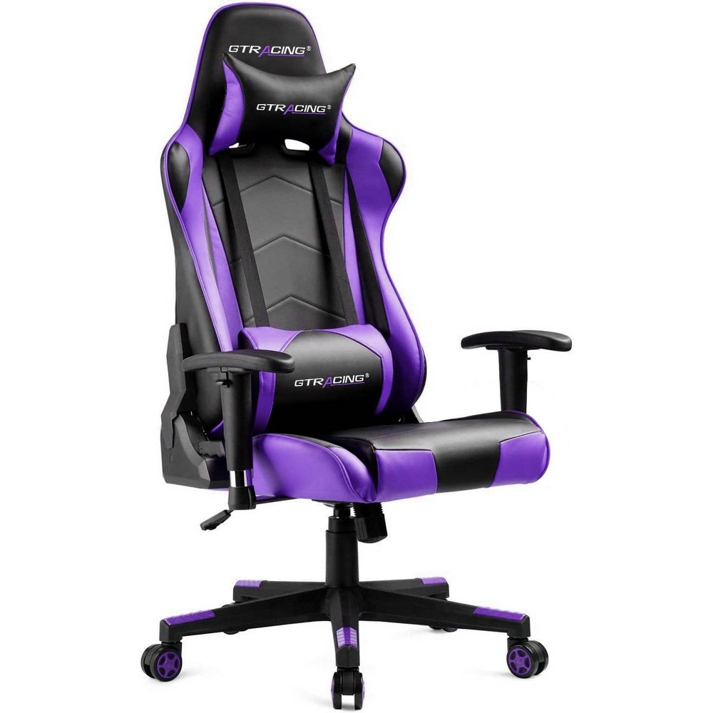 GTRACING Gaming Chair: PU Leather, Ergonomic, Swivel, Metal Frame - Adjustable Arms