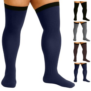 Mojo Men’s Plus Size Thigh High 20–30mmHg Compression Stockings – Circulation, Edema & Swelling Relief, A2017PS - 1 of 4