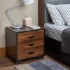 NicBex 16 inch Nightstand with 3 Drawers,Modern Side Table with Storage Space and Metal Handle,Bedside Table for Bedroom,Living Room,Brown/White - 2 of 4