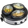 HomeCraft HCRTSCO15SS Triple Round Oval 1.5 Quart Stainless Steel Cooker Buffet - 3 of 4