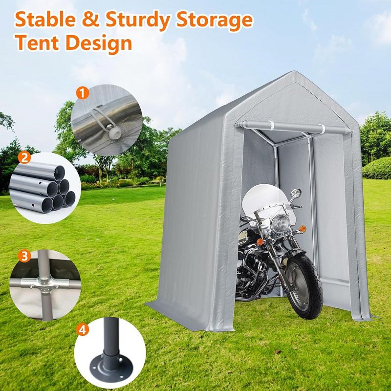 Outdoor Carport Storage Tent Garage Heavy Duty Shed Car Shelter Canopy, 4 of 8