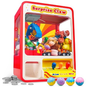 Joyfy Mini Claw Machine Arcade Toy – LED Lights, Adjustable Sound, Dispenser, Fun Vending Machine Easter Birthday Gift for Kids Ages 3 4 5 6 Years old - 1 of 4