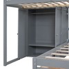NicBex Full over Twin Bunk Bed Wood Bed Frame with 5 Drawers, Wardrobe, Stairs and Full Length Guardrail, No Box Spring Required - 4 of 4