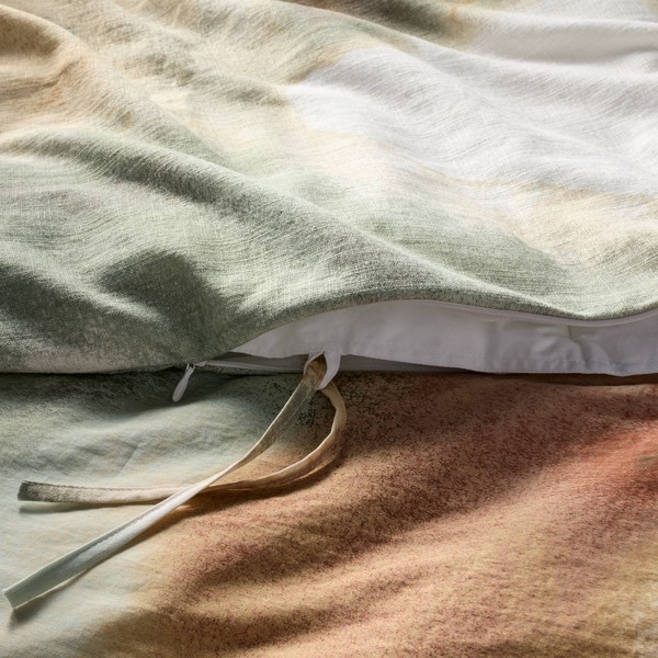 Set de Funda de Edredón y Fundas de Almohada de Mezcla de Lino de Gramaje Pesado con Estampado Acuarela Lavado - Casaluna™ 4