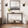 Narrow Console Table, 5.9” Slim Entryway Table, 2 Tier  Industrial Skinny Sofa Table with Adjustable Shelf - 2 of 4