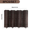 Gulches 8-Panel Dark Brown Folding Partition, Stylish Room Divider - 3 of 4