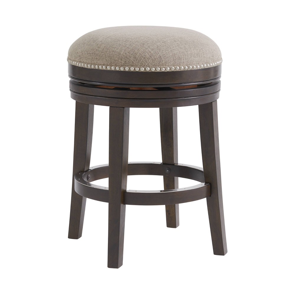 Photos - Chair Clara Swivel Counter Height Barstool Dark Brown - Alaterre Furniture: Back