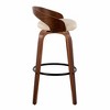30" Mid-Century Modern Fixed-Height Swivel Barstool with Wood Base, Set of 2 - 3 of 4
