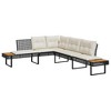vidaXL Garden Sofa Black and Cream White - 2 of 4