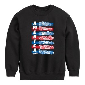 Boys' - Hot Wheels - America Cars Graphic Long Sleeve Fleece Sweatshirt - 1 of 4