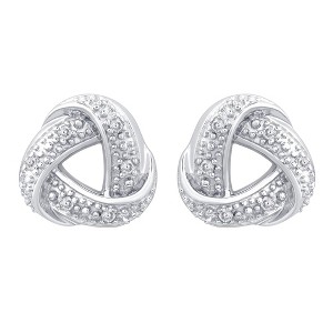 GILDED 1/10 ct t.w. Diamond Knot Post Earring in Sterling Silver - 1 of 4