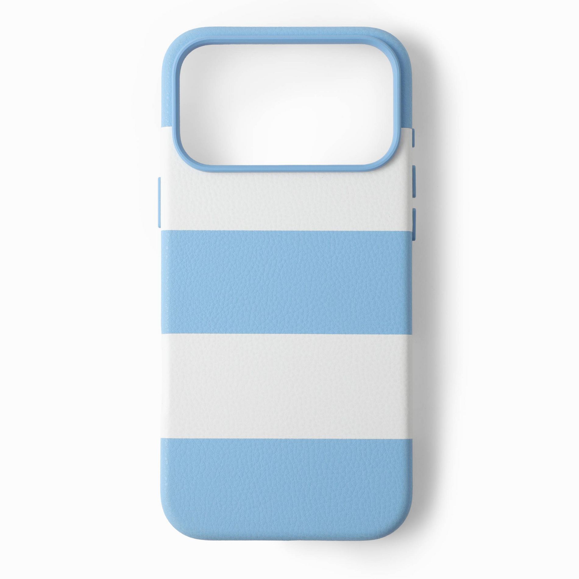 Hello Lux Light Blue Cabana Stripe Pebble PU iPhone Case - 17 Pro Max