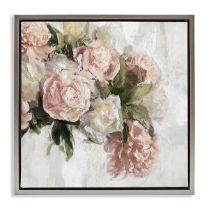 Stupell Industries Elegant Pink Roses Arrangement Floating Frame Canvas Art - 1 of 4