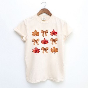 Simply Sage Market Women's Coquette Fall Leaf Chart Short Sleeve Garment Dyed Tee - 1 of 4