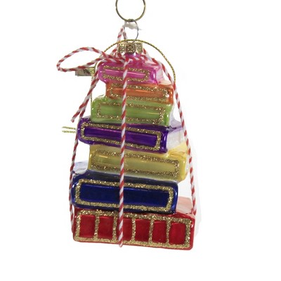 Holiday Ornament 3.25" Stack Of Books Education School Librarian  -  Tree Ornaments