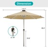 FONTOI Outdoor Umbrella with Crank Handle, Rectangular Market Umbrella with 8 Ribs for Patio, Deck, Backyard, Brown, 115.7"*98.4"*115.7" - 3 of 4