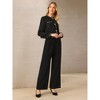 Hobemty Women's Elegant Tweed Long Sleeve Panel Trim Work Office Blazer - 3 of 4